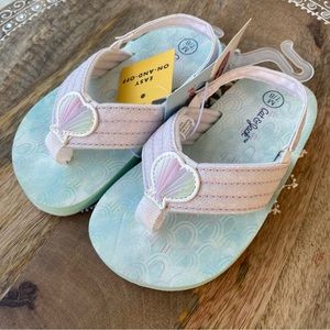 NWT Cat & Jack Toddler Shawn Slip-On Flip Flop Sandals‎ Marmaid
